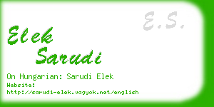 elek sarudi business card